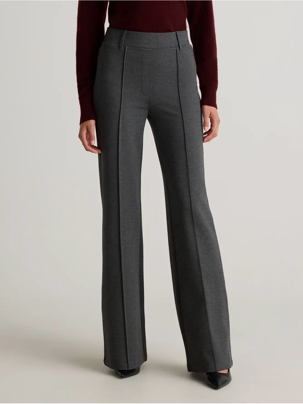 Quince Ultra-Stretch Ponte Flare Leg Pants